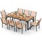 Costway 9 Pieces Patio Dining Set with Soft Cushions and 1.9" Umbrella Hole for Garden